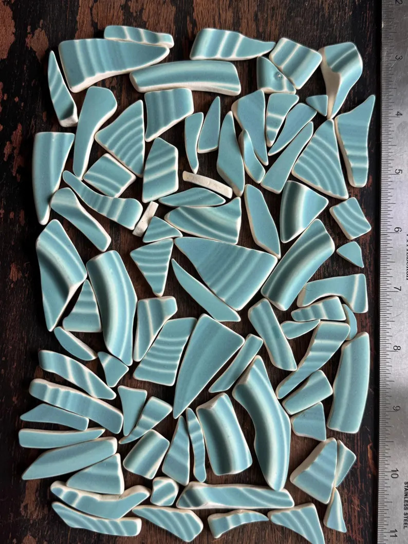 Vintage Fiestaware Turquoise Tumbled Tiles \u2013 Mosaic Pottery, 8 Oz+ - Etsy | Etsy (Global)