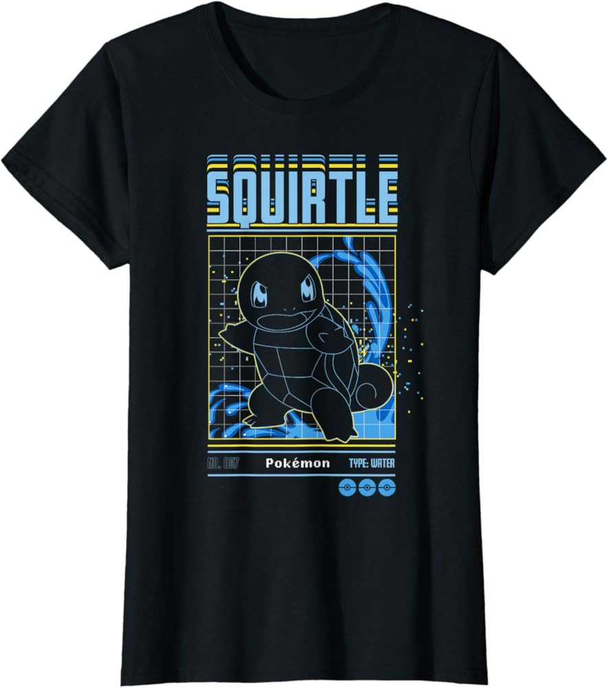 Pokémon Squirtle Water Type Schematic T-Shirt | Amazon (US)