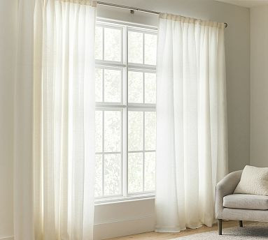 Delphina Linen Silk Curtain | Pottery Barn (US)