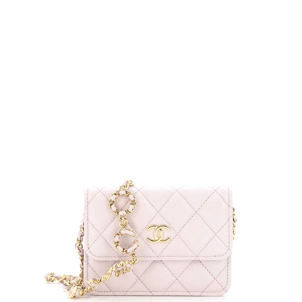 Miss Coco Strap Flap Clutch with Chain Quilted Caviar Mini | Rebag