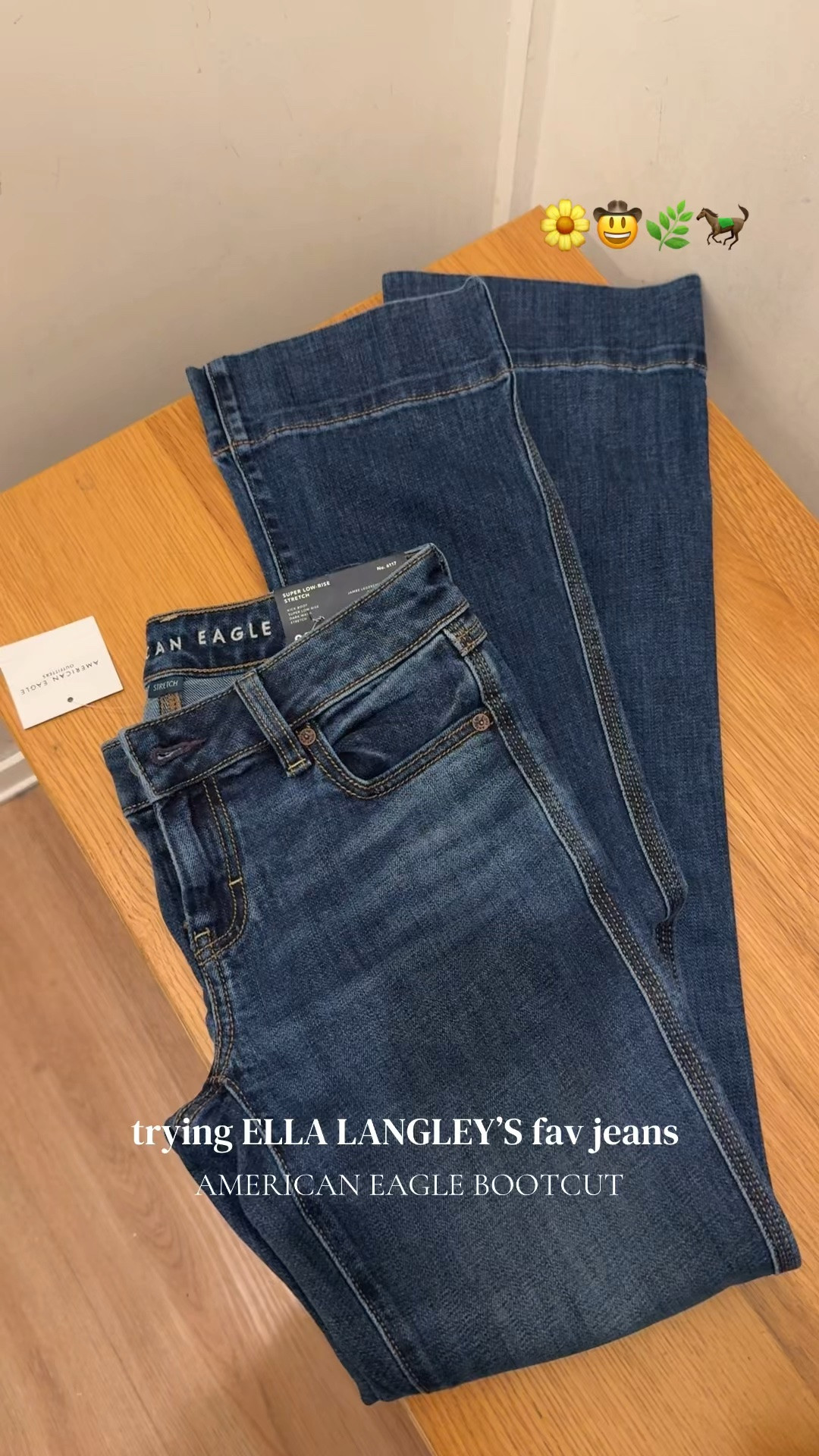 Obsessed is an understatement 🤎 Tried on the new low rise kickback bootcut jeans from the  American Eagle x Ella Langley collection￼ and they’re SO good. The dark wash, stretch fit, and low rise combo is giving effortless country girl energy. Wearing a size 00 for reference ✨ #LTKfinds #americaneagle #ellalangley #bootcutjeans #lowrisejeans #countrystyle #darkwashdenim #westernfashion
@American Eagle Outfitters

#LTKSaleAlert #LTKootd #LTKgrwm