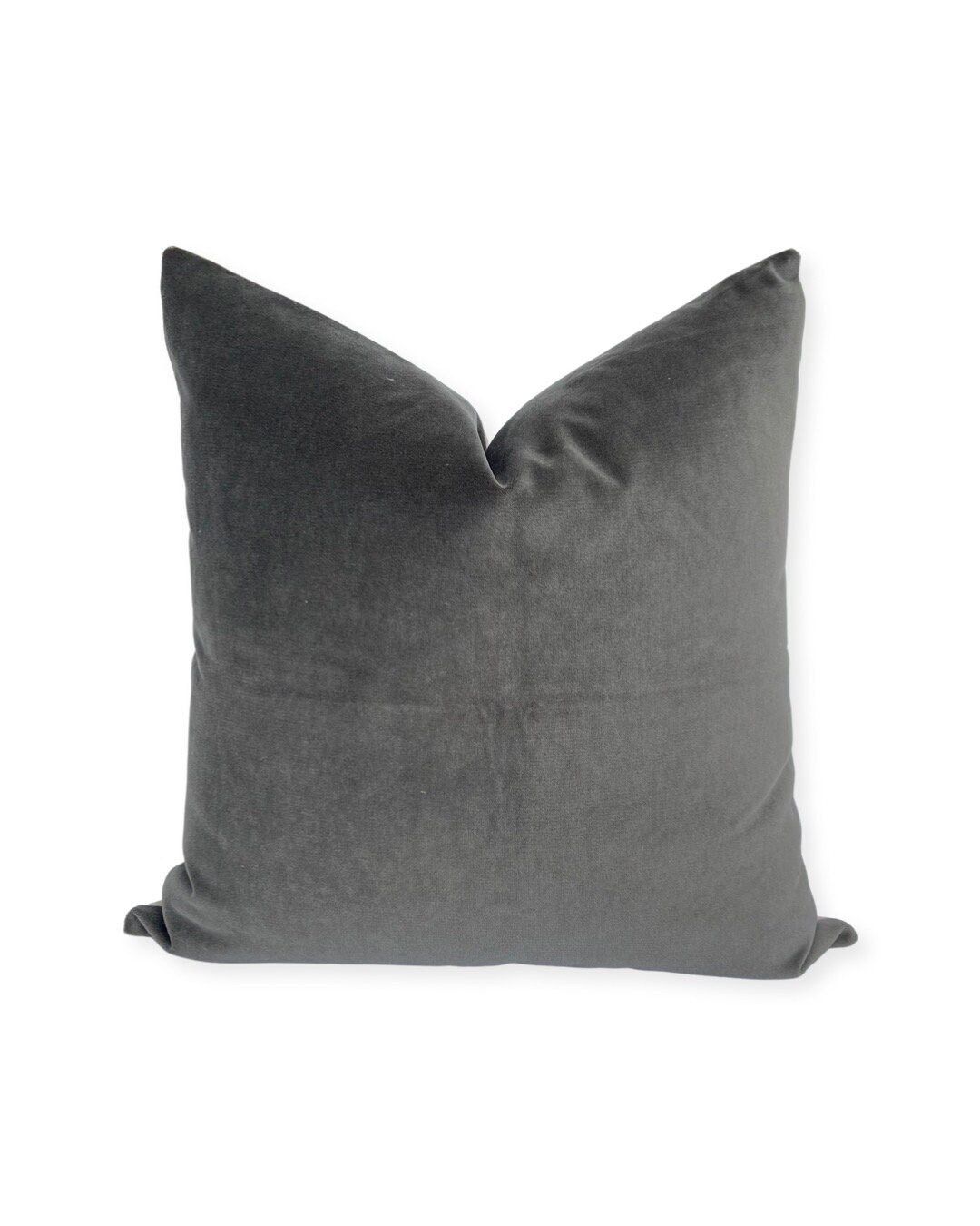 Dark Grey Velvet Pillow Cover - Etsy | Etsy (US)