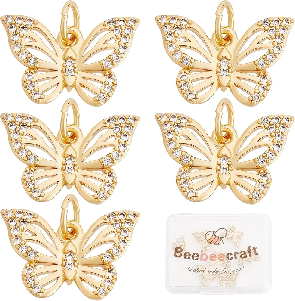 Beebeecraft 10Pcs/Box Butterfly Charms | Amazon (US)