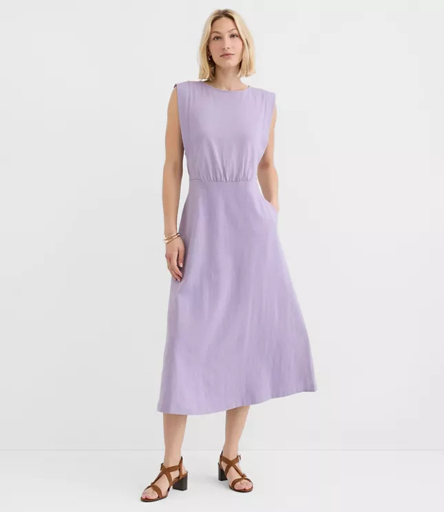 Side Paneled Midi Pocket Dress | LOFT