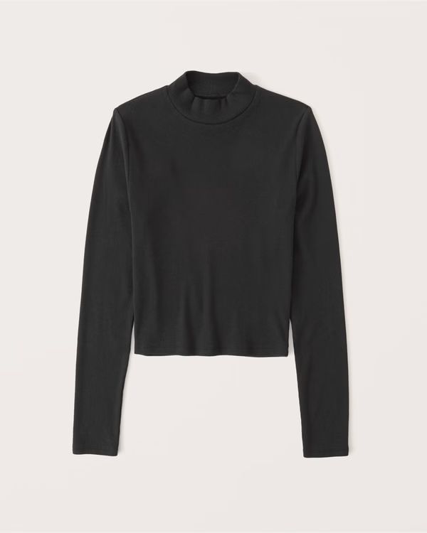 Women's Ribbed Mockneck Top | Women's New Arrivals | Abercrombie.com | Abercrombie & Fitch (US)