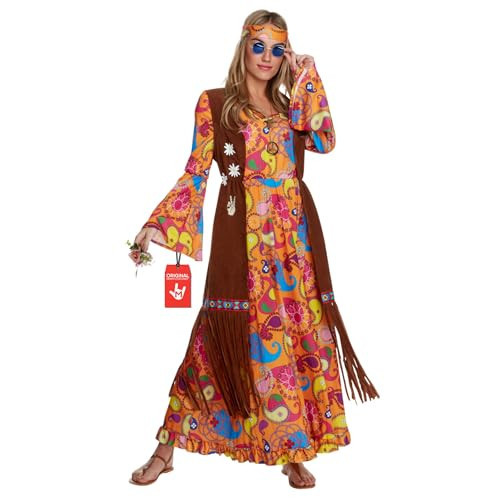 Morph Hippie Costume Women, 70s Costume For Women, 70s Long Dress, Womens 60s Halloween Costumes, Womens Halloween Costumes, Medium | Amazon (US)