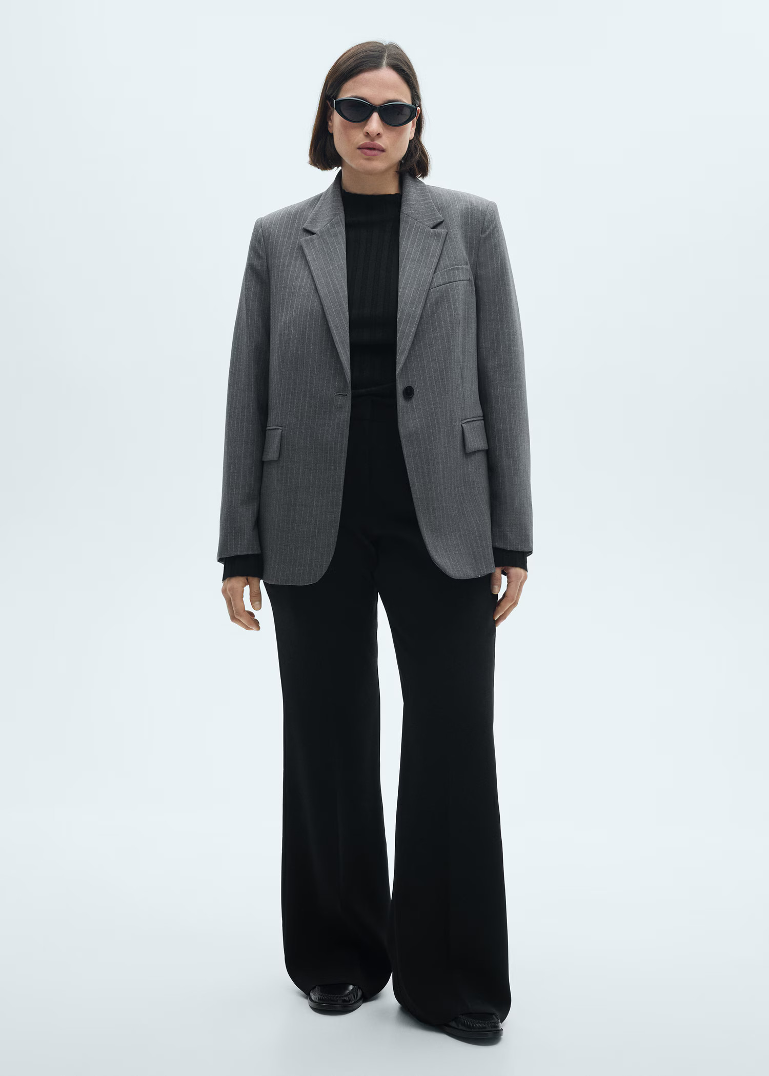 Pinstripe suit blazer - Women | MANGO USA | MANGO (US)