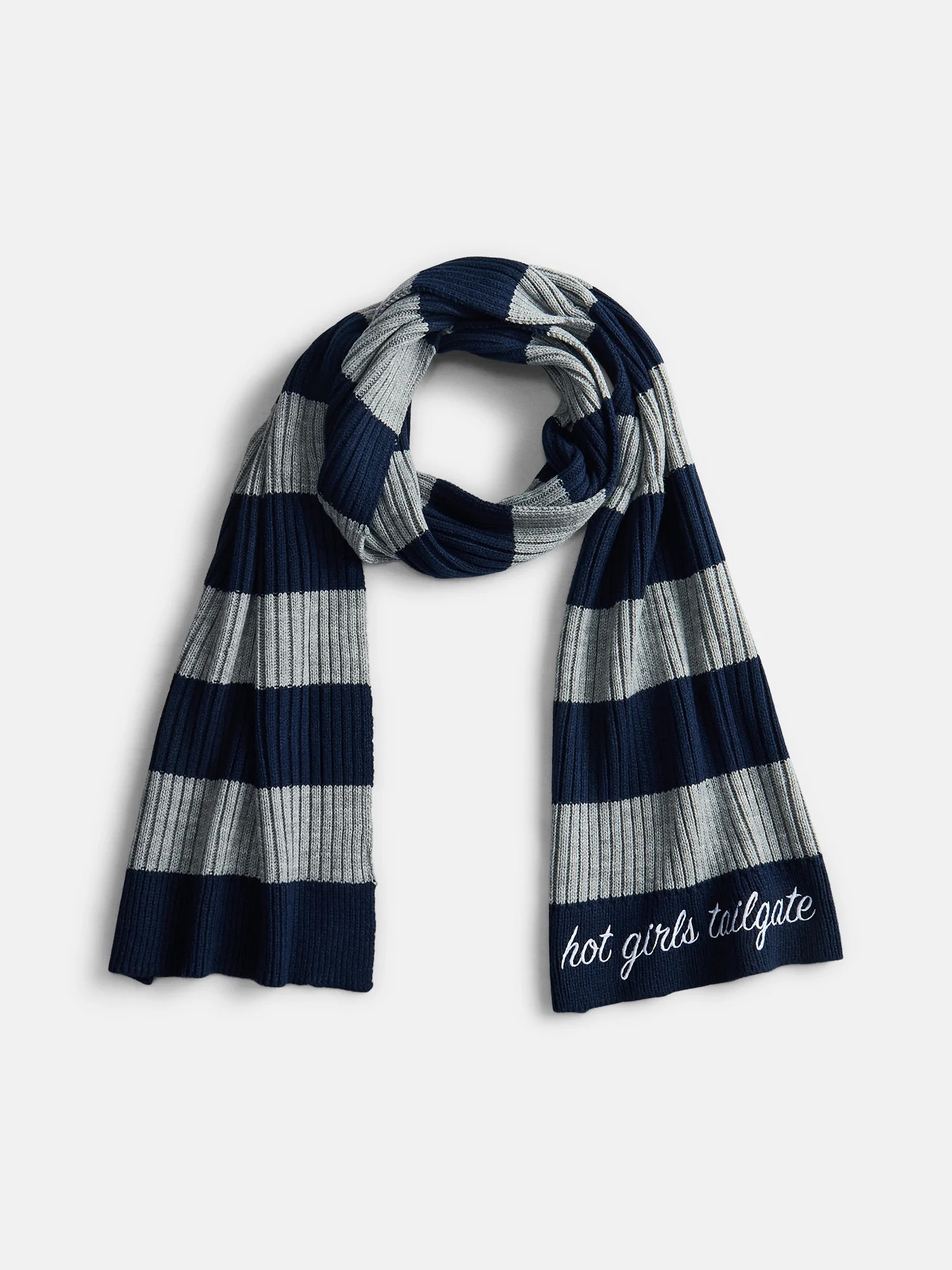 No Boundaries Women's Striped Rugby Scarf, Gray | Walmart (US)