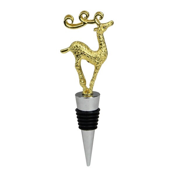 5" Golden Christmas Wine Bottle Stopper | Bed Bath & Beyond