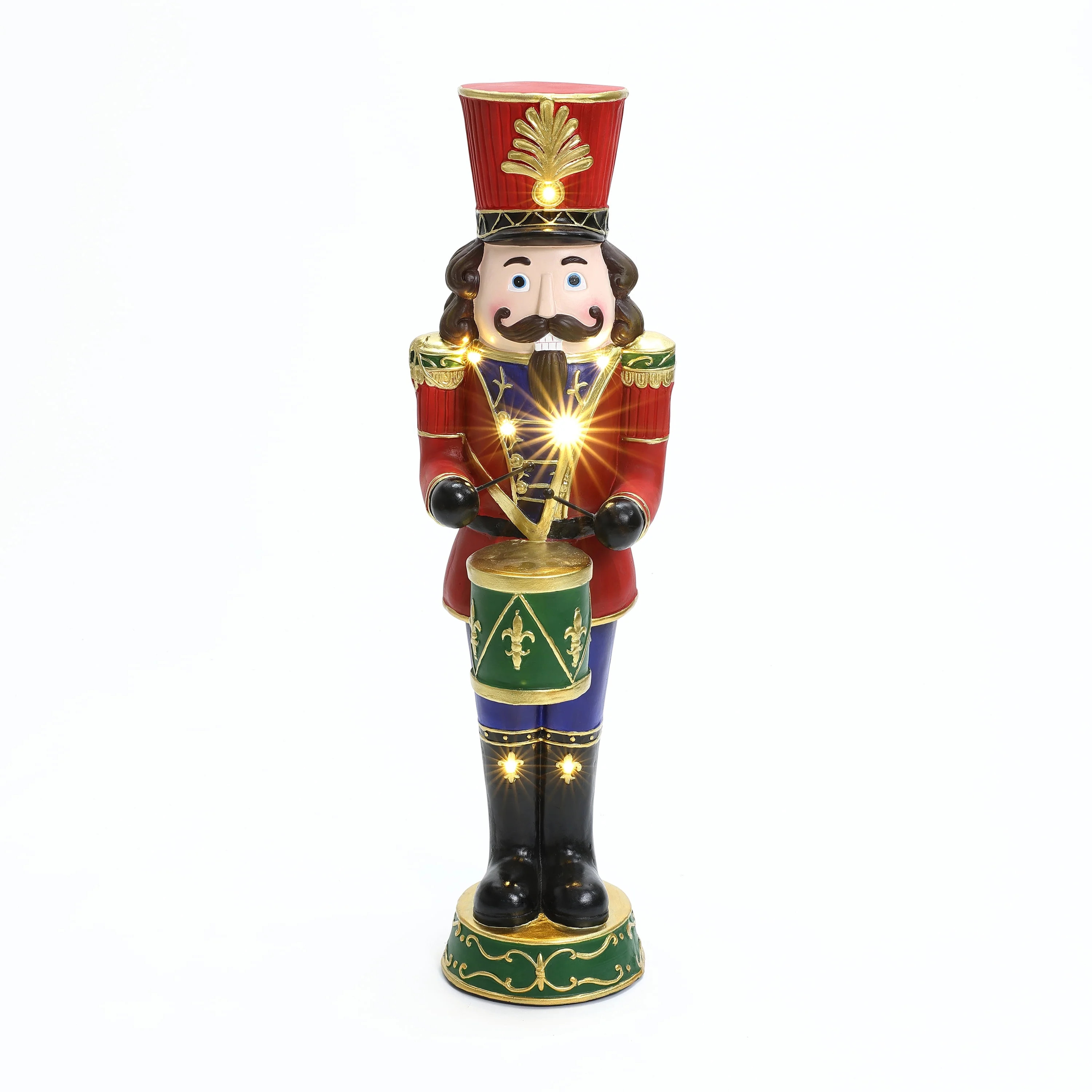 LuxenHome 3Ft Tall Traditional Nutcracker Drummer Soldier with Lights | Walmart (US)