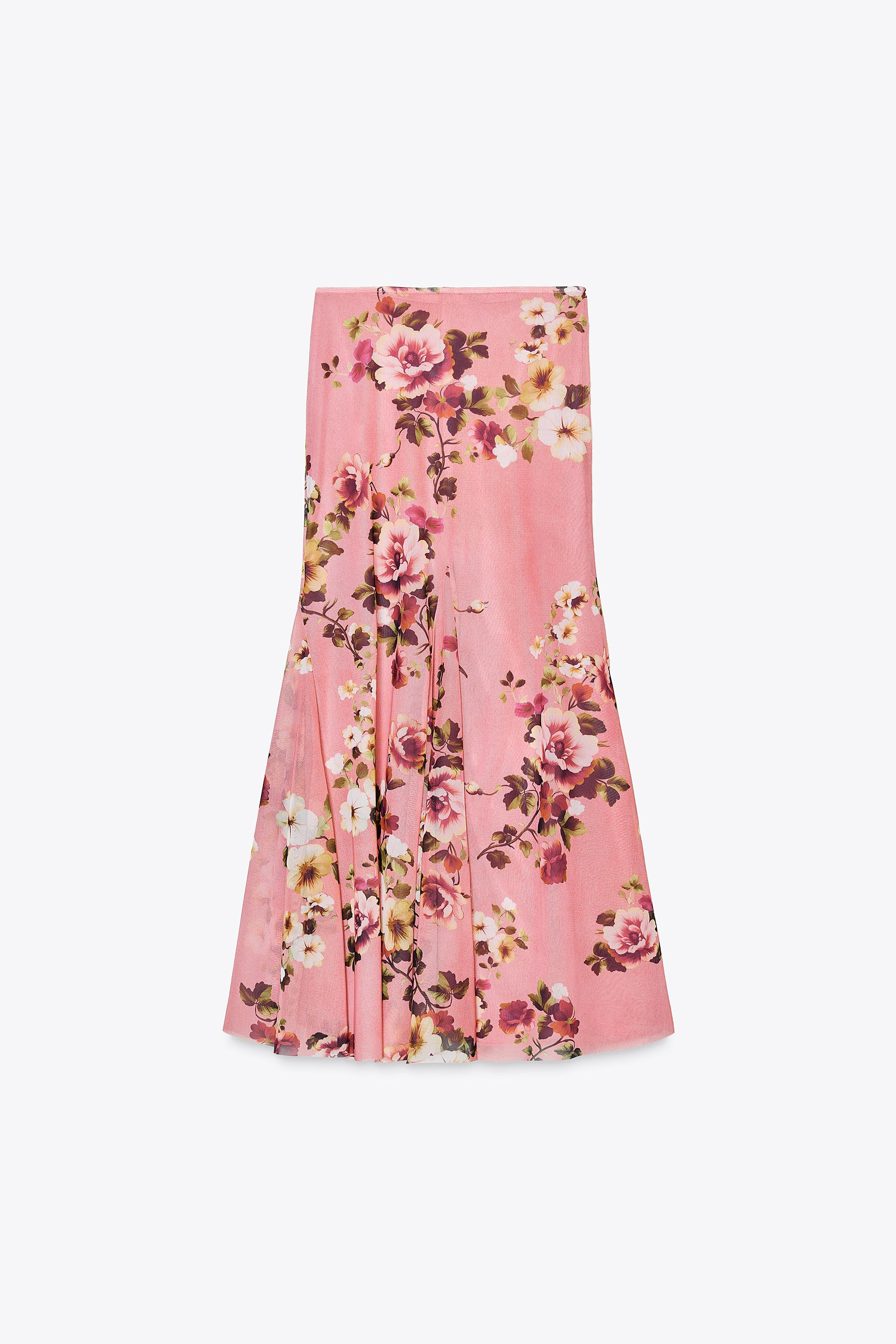PRINTED TULLE MAXI SKIRT | Zara UK