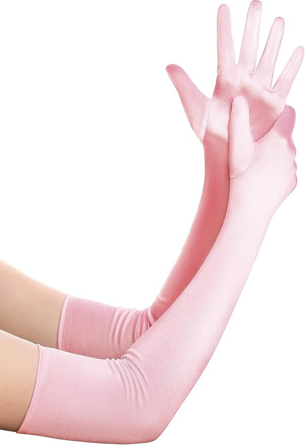 BABEYOND Long Opera Party 1920s Satin Tea Party Gloves Costume Stretchy Adult Size Elbow Length B... | Amazon (US)