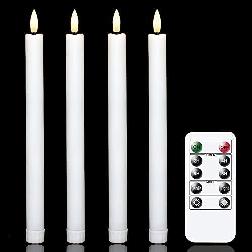 Vtobay Flameless LED Taper Candles,White Flickering Candles with Remote,Battery Plastic Timer Win... | Amazon (US)