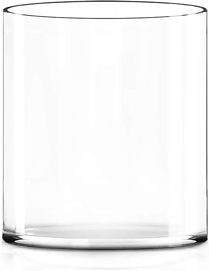 CYS EXCEL 10" Wide Vase, Hand blown-Glass Cylinder Vase thickness 1/4", Flower Vase, Floating Can... | Amazon (US)