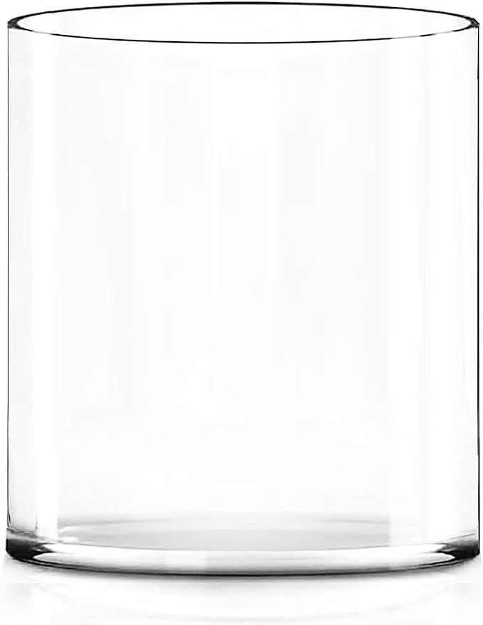 CYS EXCEL 10" Wide Vase, Hand blown-Glass Cylinder Vase thickness 1/4", Flower Vase, Floating Can... | Amazon (US)