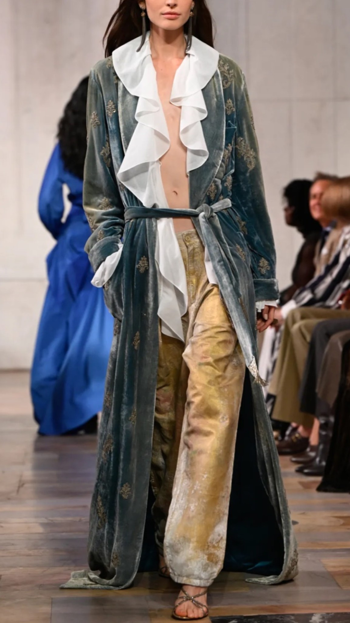 In case you’re also obsessing over this look from Ralph Lauren SS 2027 (brocade, poet blouse, velvety trousers), can’t wait to get your hands on the pieces and also want to adopt it for this Fall I just linked a few similar looking pieces that won’t break the bank but also will deliver in style and quality.

#LTKNYFW #LTKTravel #LTKSeasonal