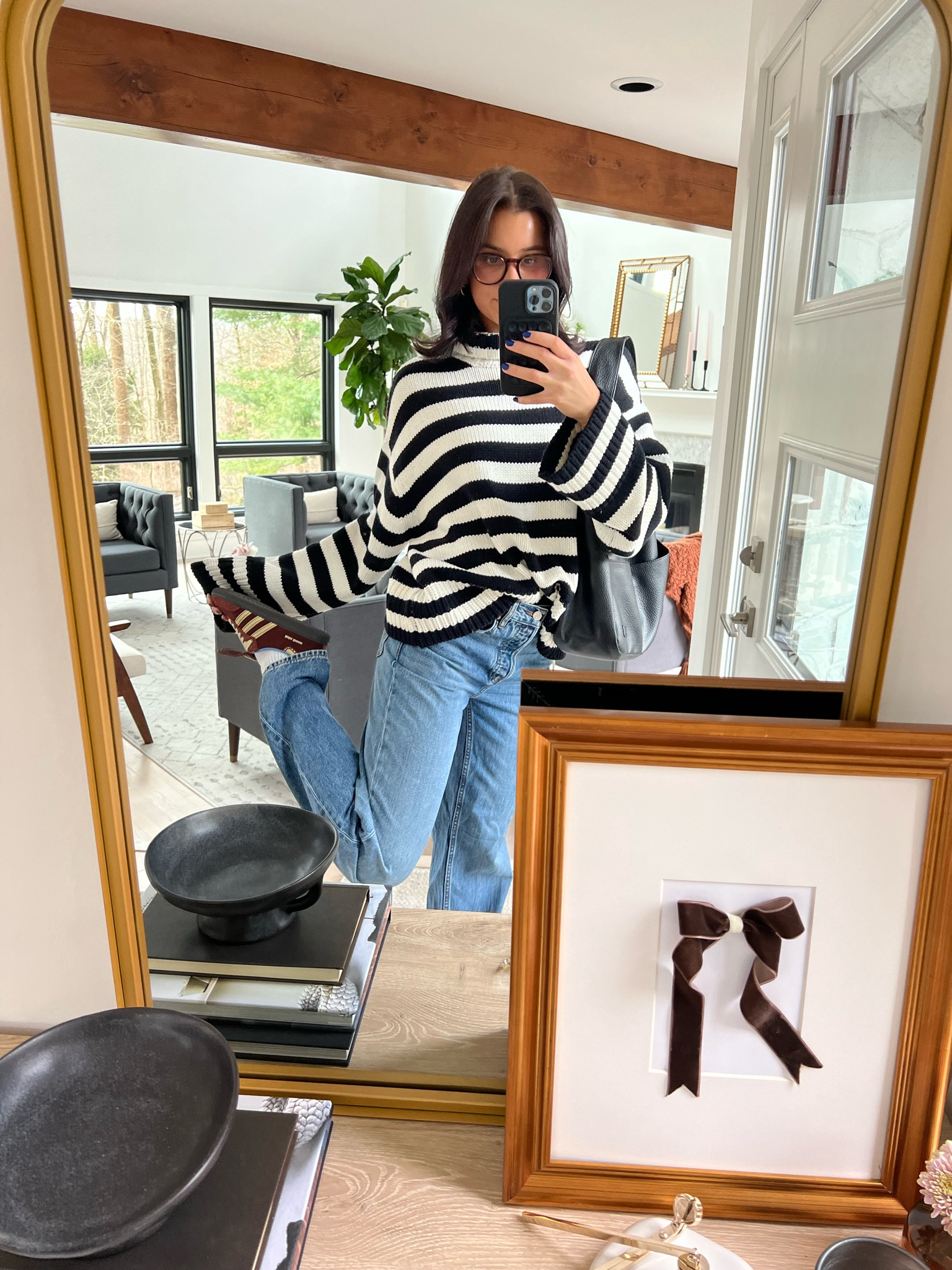 Wearing size M in sweater!
