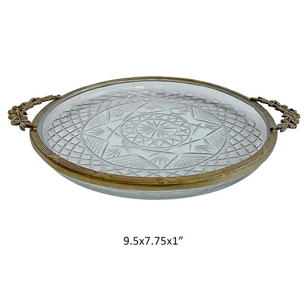Vintage Inspired Handled Glass Vanity Tray | Antique Farm House