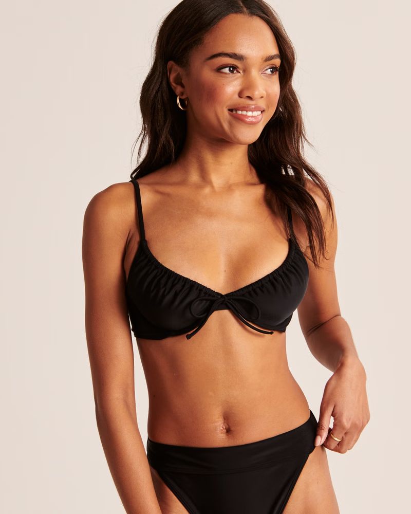Cinched Underwire Swim Top | Abercrombie & Fitch (US)