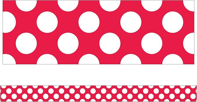 Schoolgirl Style Straight Borders, Red with Polka Dots (108351) | Amazon (US)