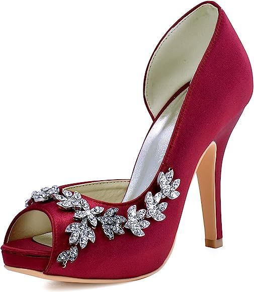 ElegantPark Wedding Shoes for Bride High Heel Platform Bridal Shoes Rhinestones Wedding Heels for... | Amazon (US)