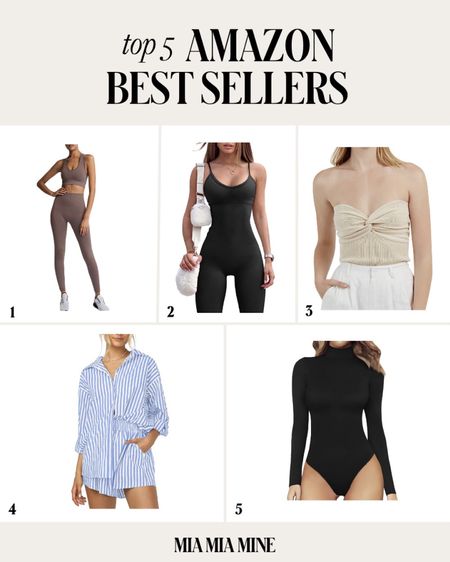 Amazon top 5 best sellers on #miamiamine
Amazon workout set
Amazon catsuit
Amazon strapless top
Amazon stripe knit set
Amazon turtleneck bodysuit 

#LTKstyletip #LTKunder100 #LTKunder50