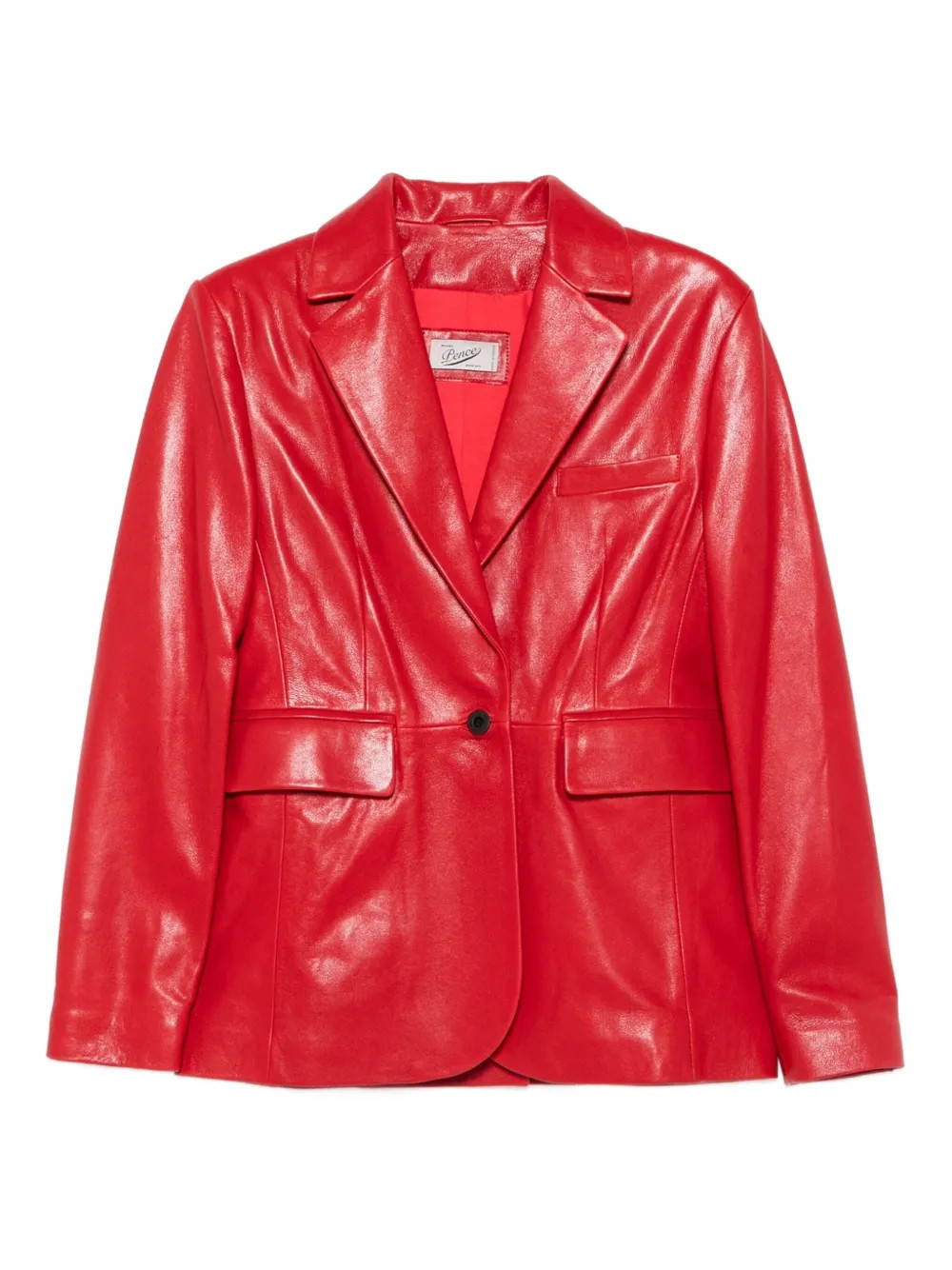 Pence single-breasted leather jacket - Red | Farfetch Global