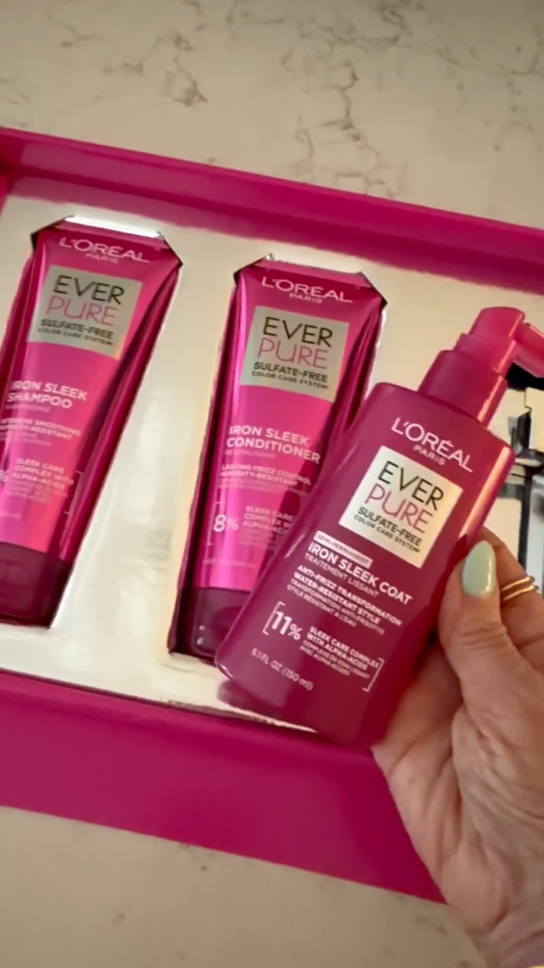 L’Oréal Iron Sleek Shampoo and Conditioner with Anti Frizz treatment. Great for frizzy hair. High humidity frizzes 

#LTKOver40 #LTKselfcare #LTKgrwm