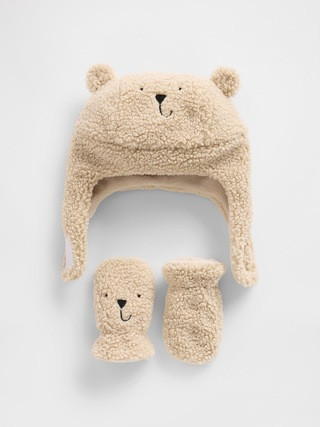 Baby Sherpa Brannan Bear Hat & Mittens Set | Gap (US)