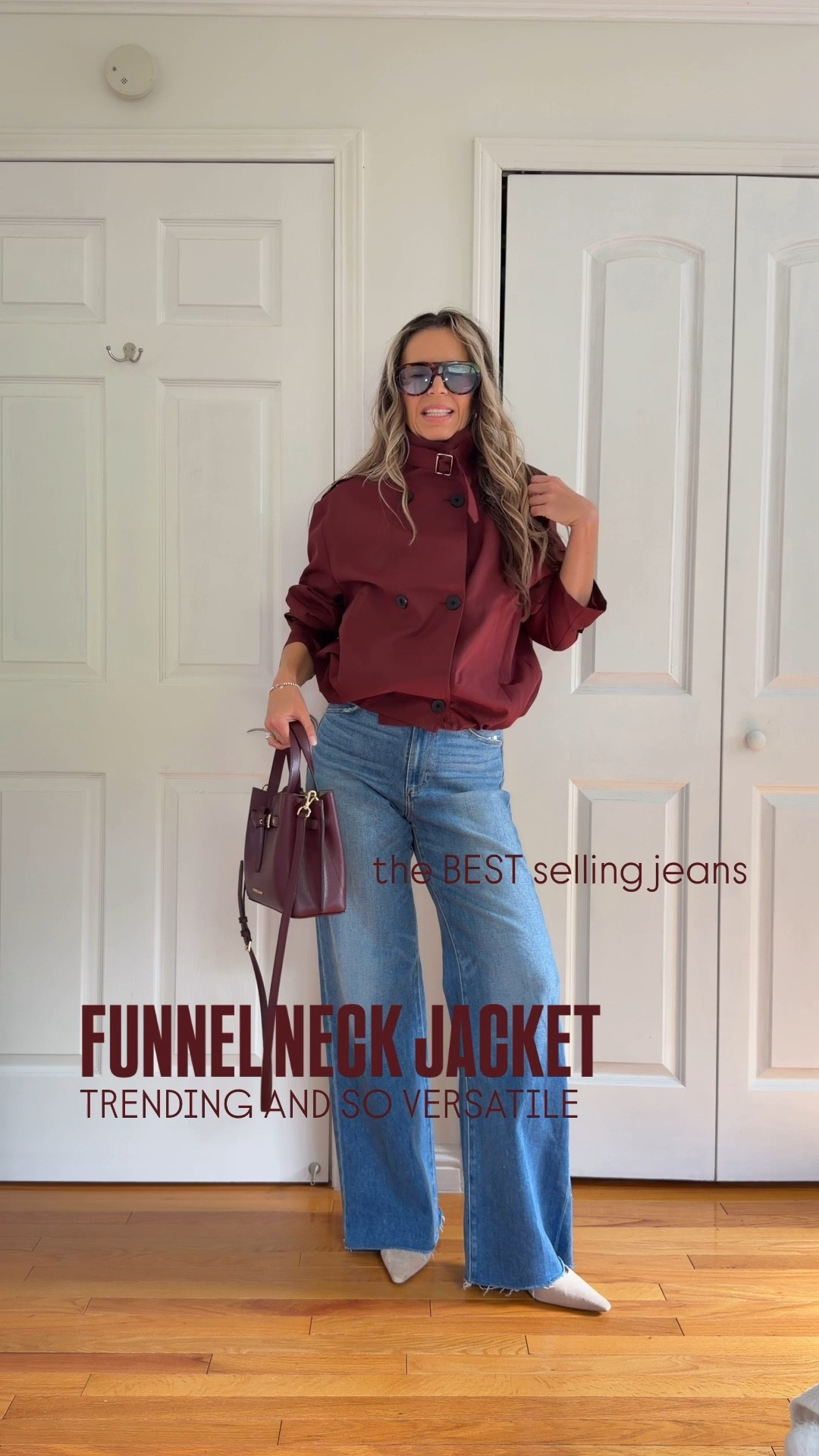 Funnel neck burgundy jacket sz S
Jeans sz 27
I’m 5’5” 122 lbs 


#LTKootd #LTKOver40 #LTKgrwm