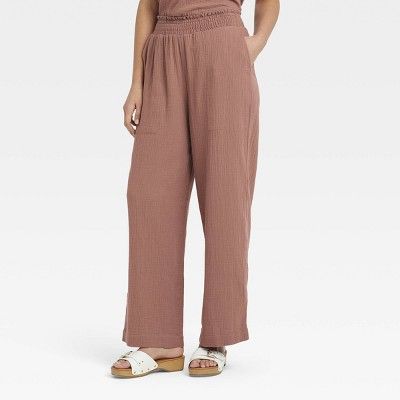 Women's High-Rise Wide Leg Gauze Pants - Universal Thread™ | Target