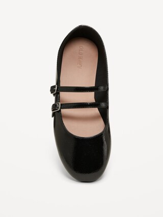 Strappy Shiny Faux-Leather Ballet Flats for Girls | Old Navy (US)
