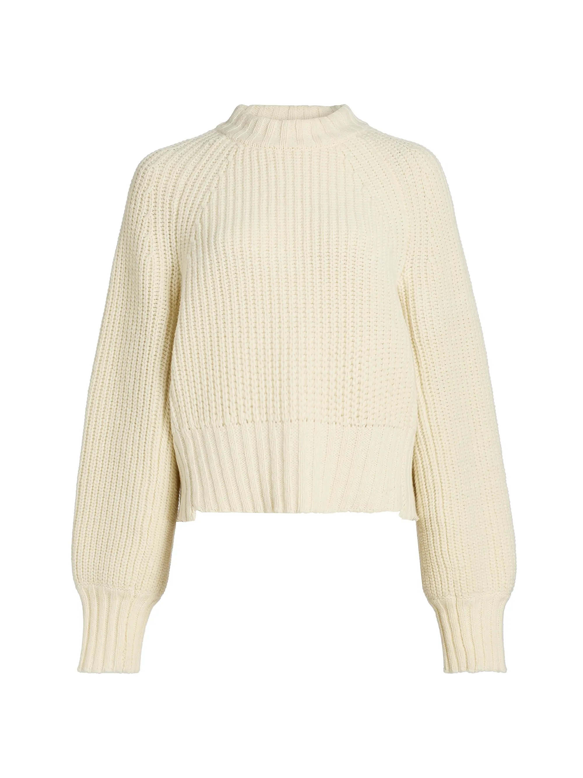 Wool-Blend Cropped Crewneck Sweater | Saks Fifth Avenue
