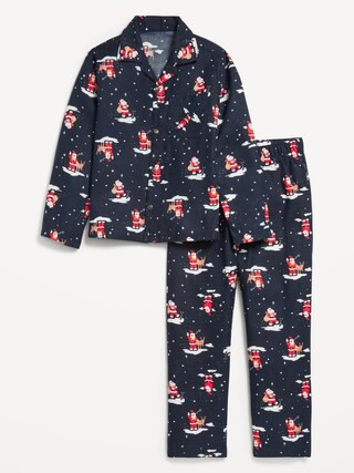 Gender-Neutral Printed Button-Front Pajama Set for Kids | Old Navy (US)