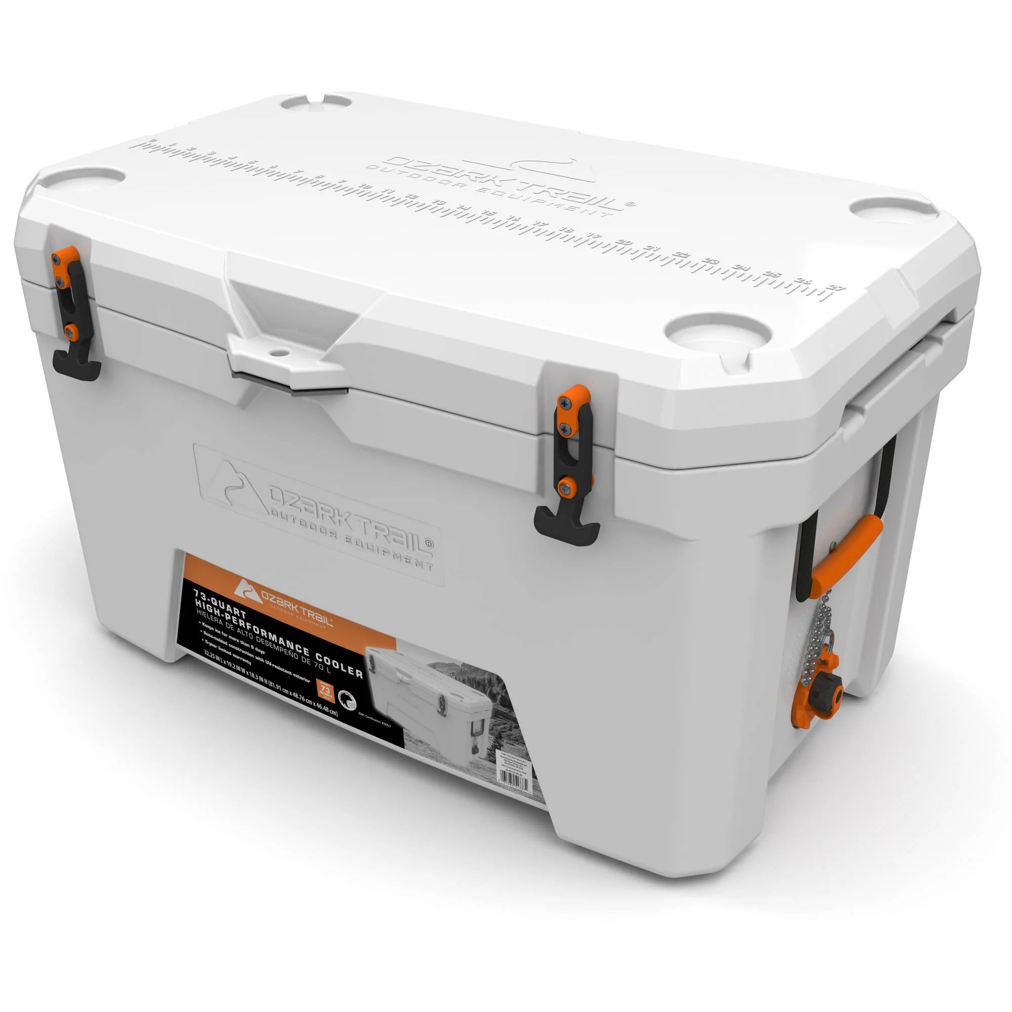 Ozark Trail 73 Quart High Performance Hard Sided Cooler with Microban®, White - Walmart.com | Walmart (US)