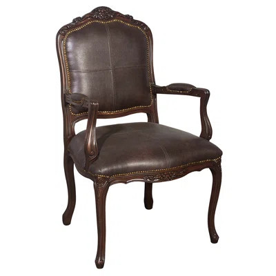 Amberli Louis XV Vintage Arm Chair With Faux Leather | Wayfair North America