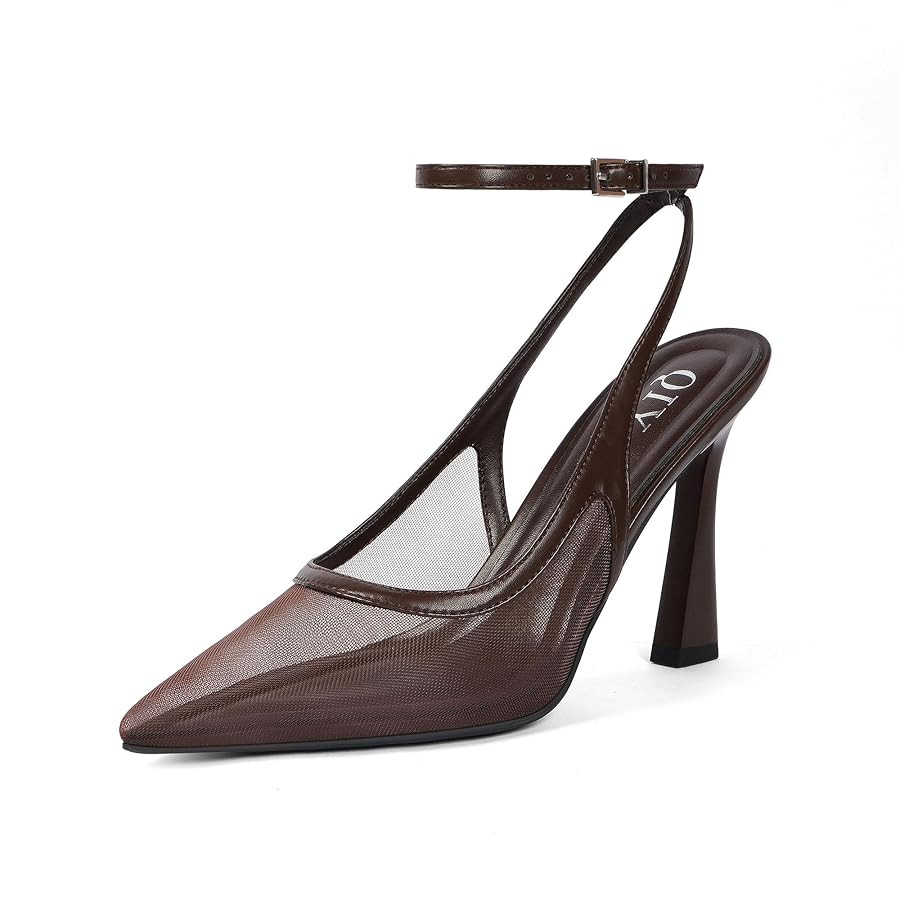 Closed Toe Heels for Women Pointed Toe Slingback Strappy Stiletto High Heels Womens Pumps Wedding... | Amazon (US)