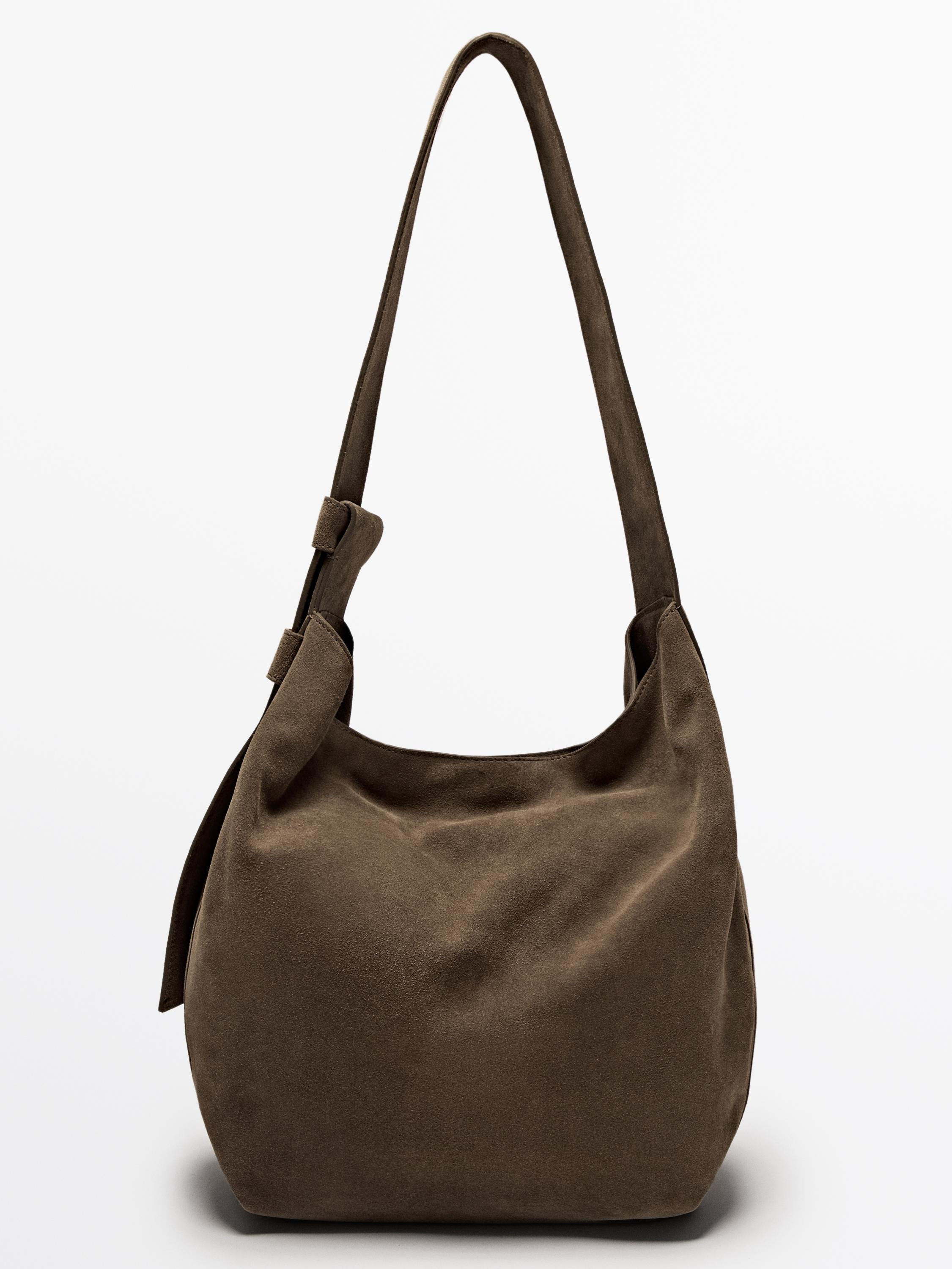 Split leather and leather shoulder bag | Massimo Dutti US