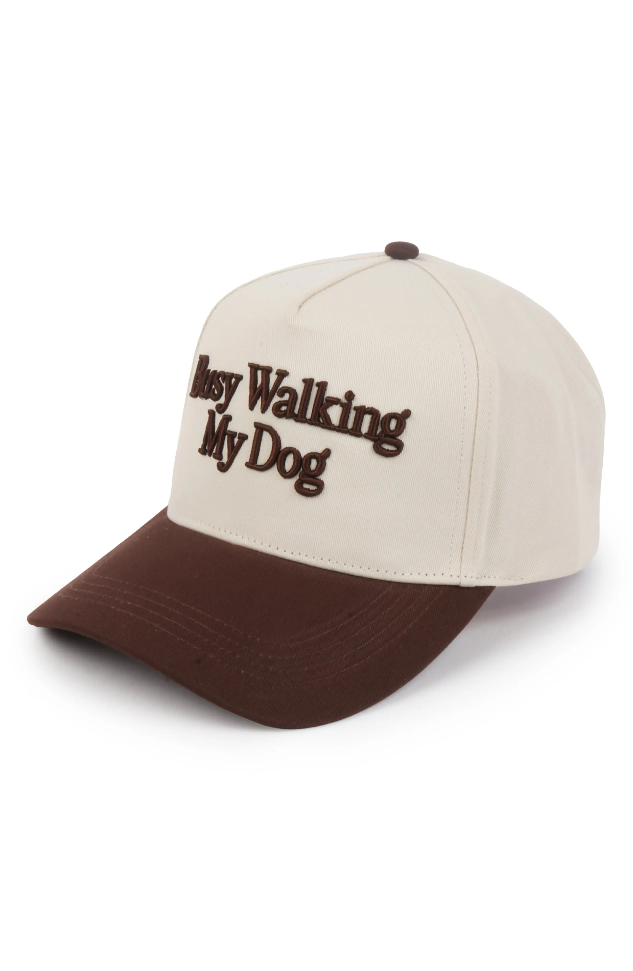 David & Young Busy Walking My Dog 3D Snapback Cap in Brown at Nordstrom Rack | Nordstrom Rack