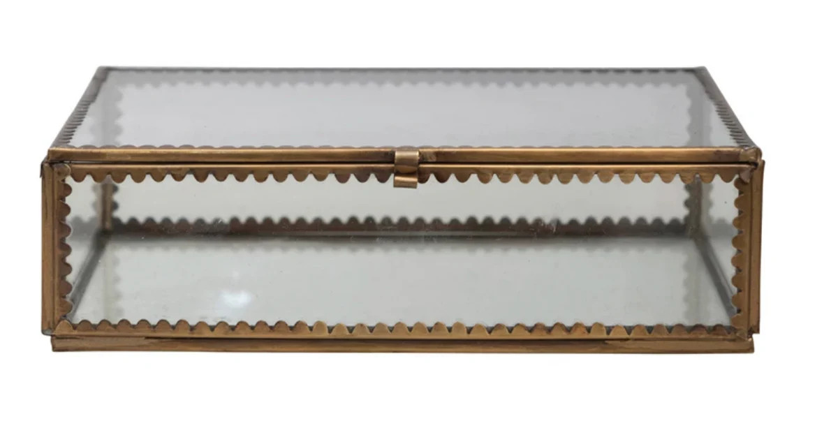 Brass & Glass Display Box w/ Scalloped edges | Dwell Home Co.