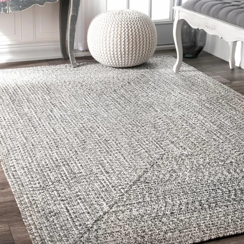 Handmade Braided Salt and Pepper Indoor / Outdoor Rug | Wayfair North America