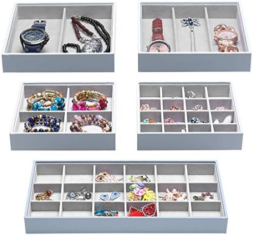 Magic Stackable Jewelry Trays Closet Dresser Drawer Organizer for Accessories, Gadgets & Cosmetic... | Amazon (US)