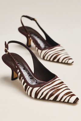 Sam Edelman Bianka Slingback Kitten Heels By Sam Edelman in Beige Size 6 | Anthropologie (US)