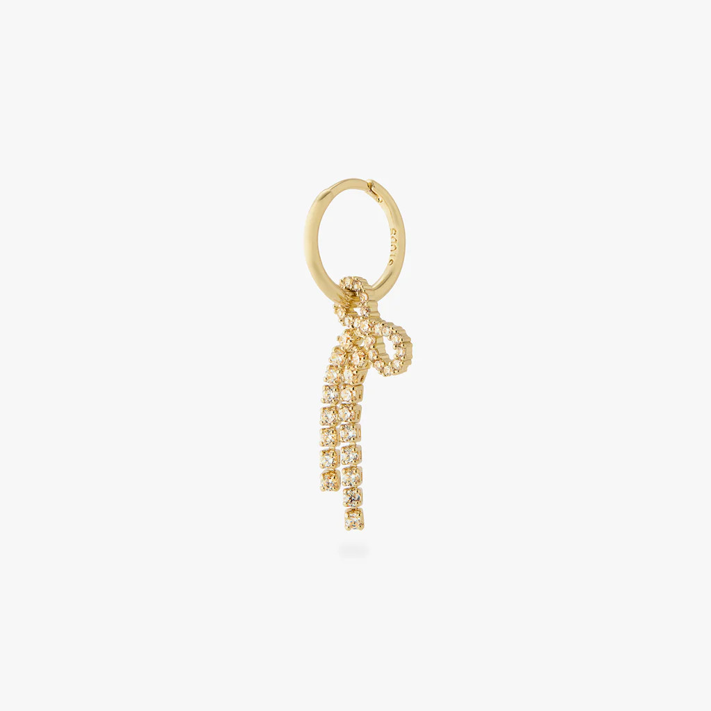 Rhinestone Bow Huggie | Studs