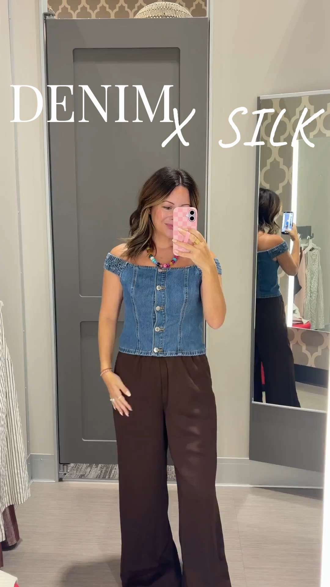Denim + chocolate brown 🤎👖 such an easy way to start dressing for fall when it’s still 90° outside 😂 This denim top is SO cute styled with flowy trousers — effortless, comfy & still put together.

Wearing a size S ✨ Tap to shop the full look!

#LTKNYFW #LTKootd #LTKgrwm