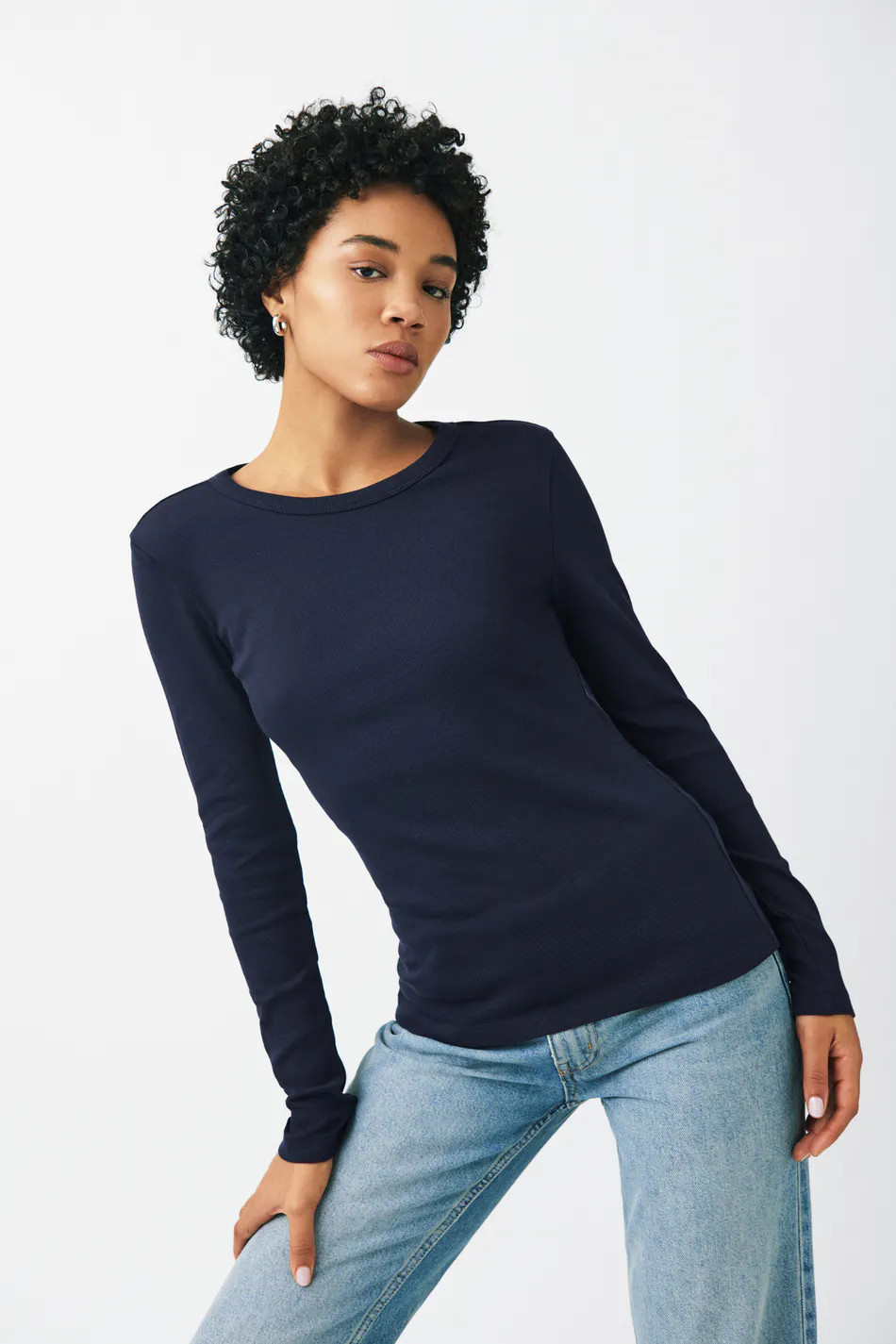 Basic long sleeve top - Blau - Dame - Gina Tricot | Gina Tricot SE