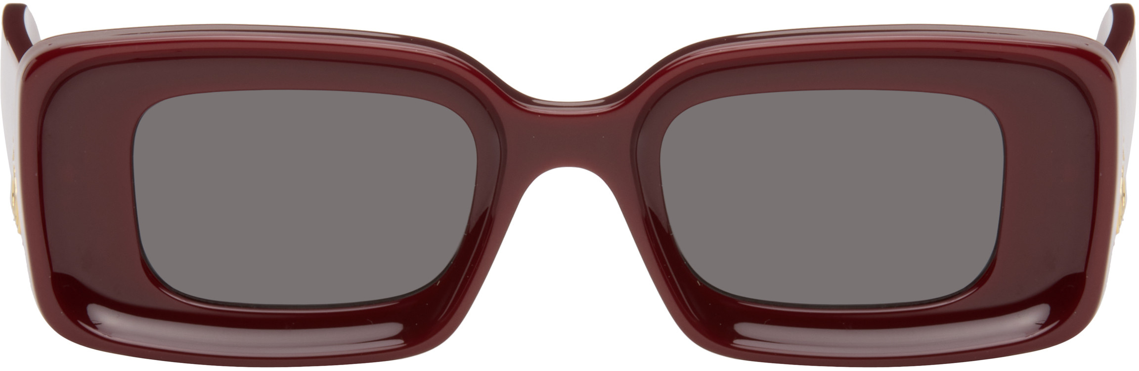 LOEWE Burgundy Rectangular Sunglasses | SSENSE