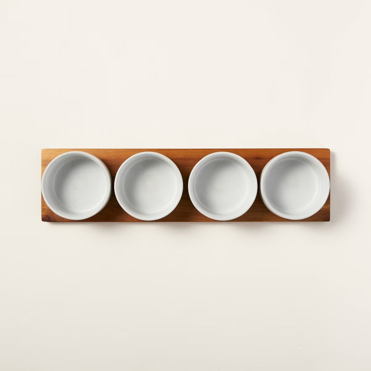 Wood Paddle with 4 Speckled Stoneware Bowls - Hearth & Hand™ with Magnolia | Target