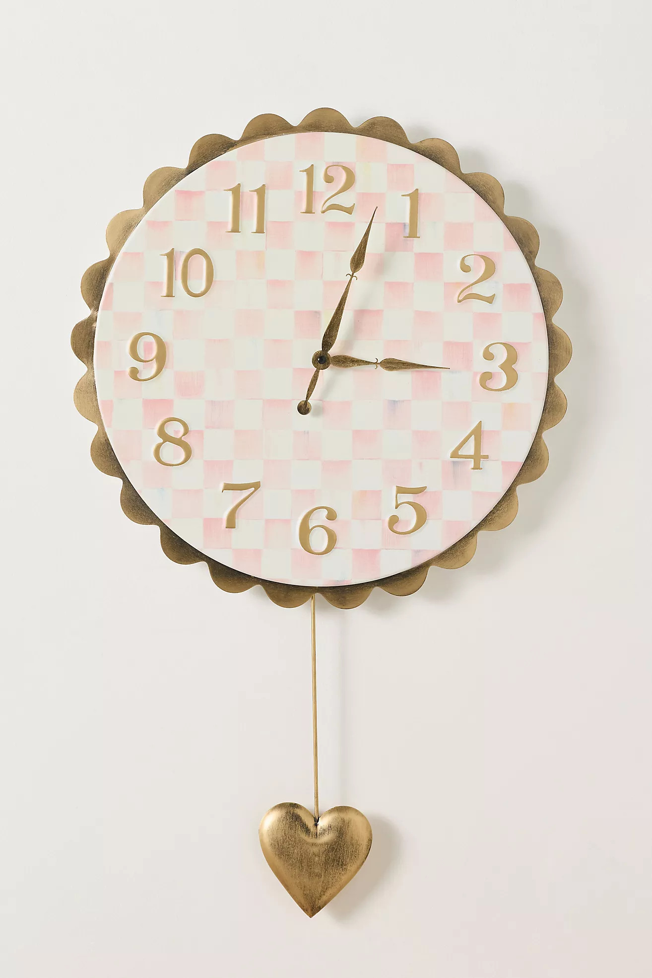 MacKenzie-Childs Check Heart Pendant Wall Clock | Anthropologie (US)