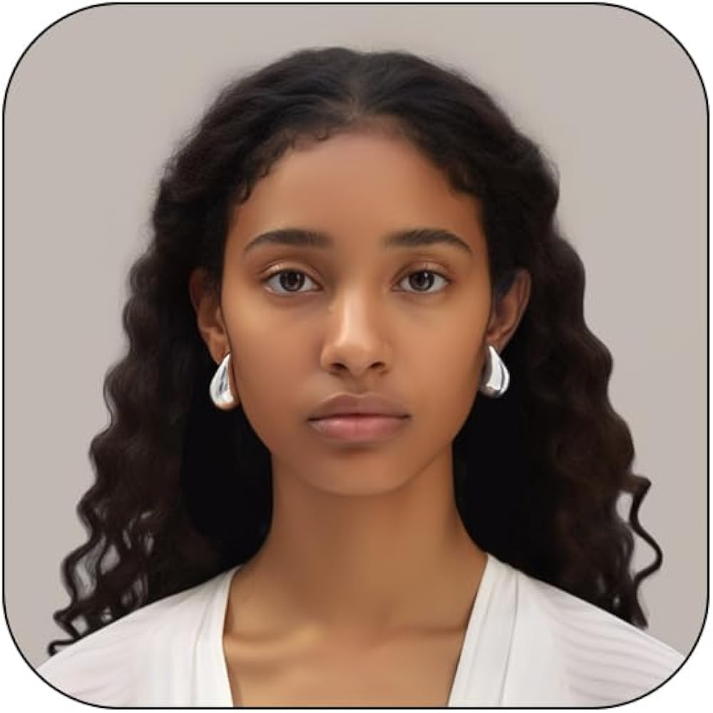 Tear Drop Earrings Dupes Extra Large/Small For Women, 𝟏𝟖𝐤 Gold Plated Hollow Chunky Hoop... | Amazon (US)